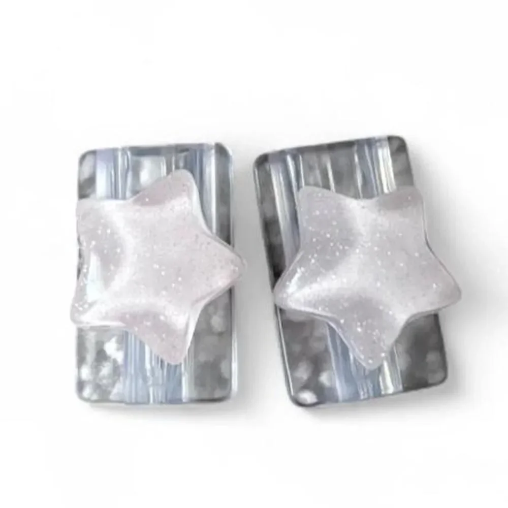 Glittery Pink Star Charger Cord Case Protectors - Set of 2